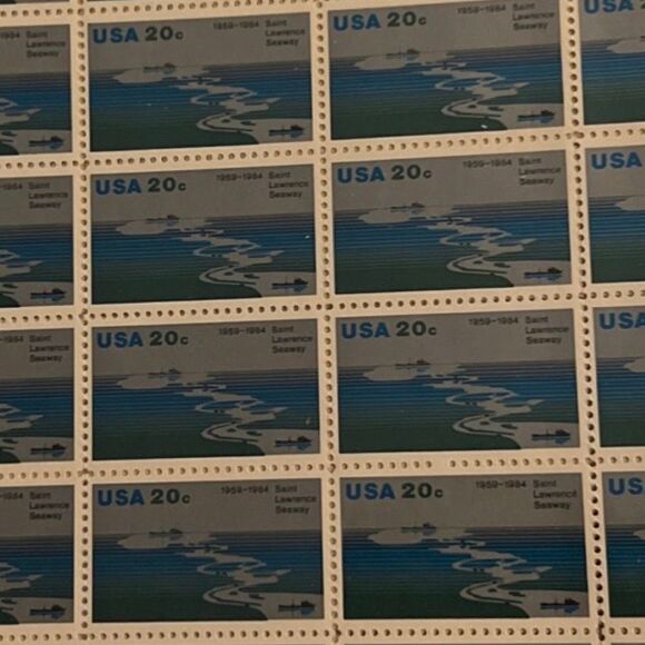 MNH St. Lawrence Seaway Sheet of 50 20c Stamps Scott #2091 - Picture 1 of 2